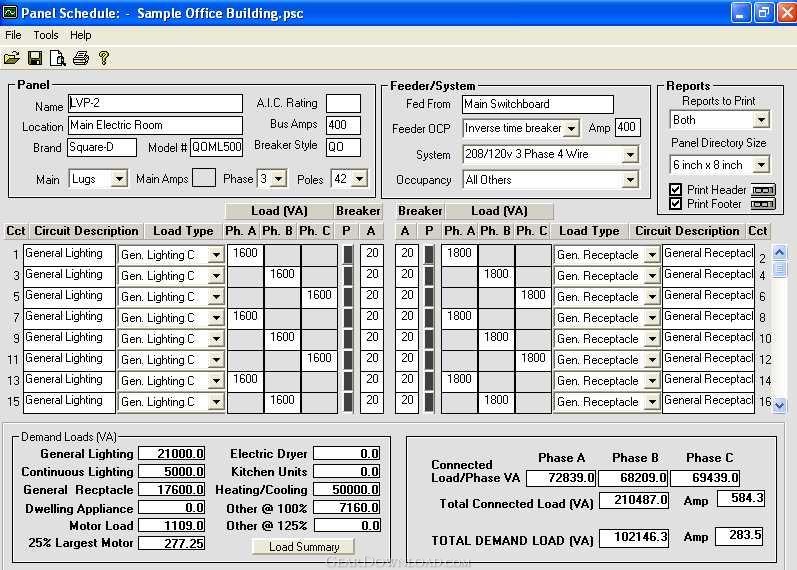download electrical panel load calculation pdf